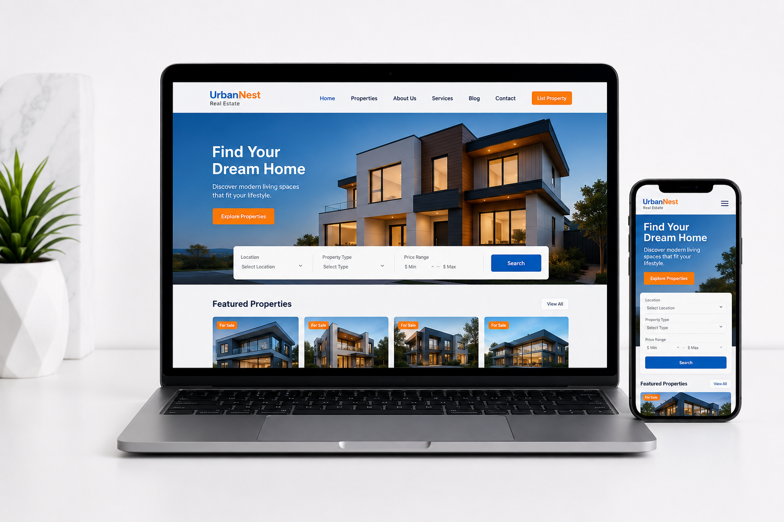 UrbanNest real estate website